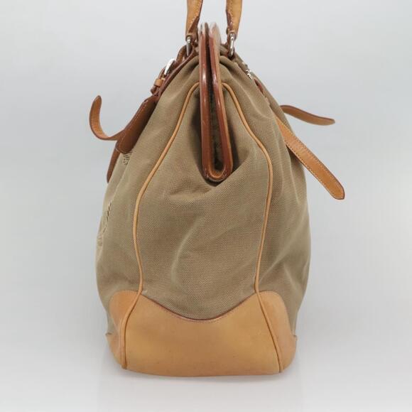 PRADA Tote Bag Canvas Beige Silver - Picture 5 of 9